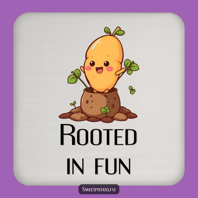 Funny Sweet Potato Burst Coaster - Soil Pot Protection, Decor Gift!