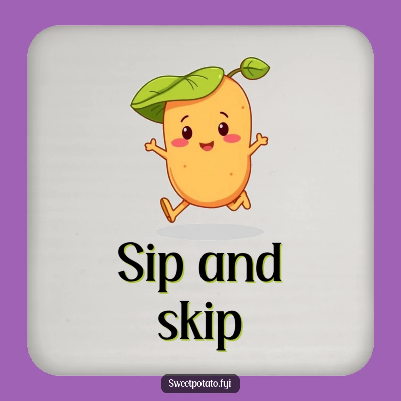 Funny Sweet Potato Skipping Coaster - Leafy Protection, Spud Decor Gift!