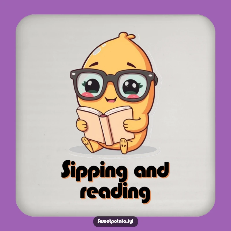 Funny Bookworm Potato Coaster: Smart Protection with Veggie Humor