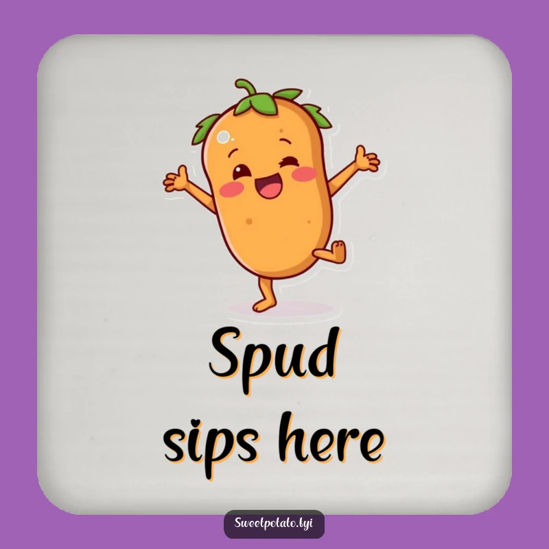 Funny Sweet Potato Coaster: Cartwheel Effort, Table Protection, Humorous Gift