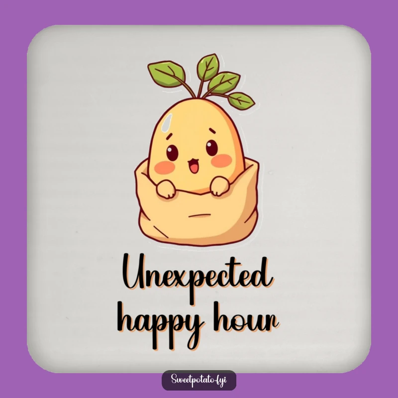 Funny Surprised Sweet Potato Coasters: Peeking Sack Designs for Hilarious Drink Protection Gift