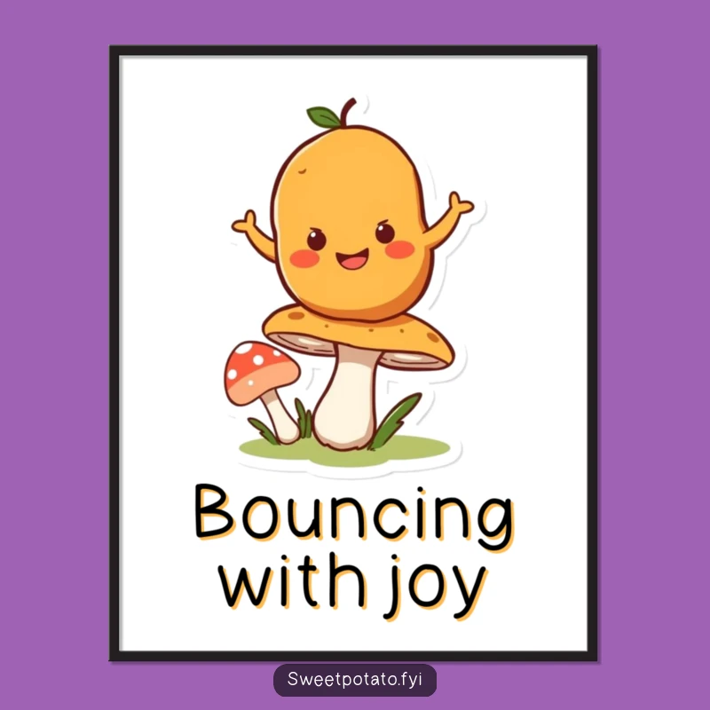 Funny Bouncing Potato Poster: Joyful Veggie Art for Your Space