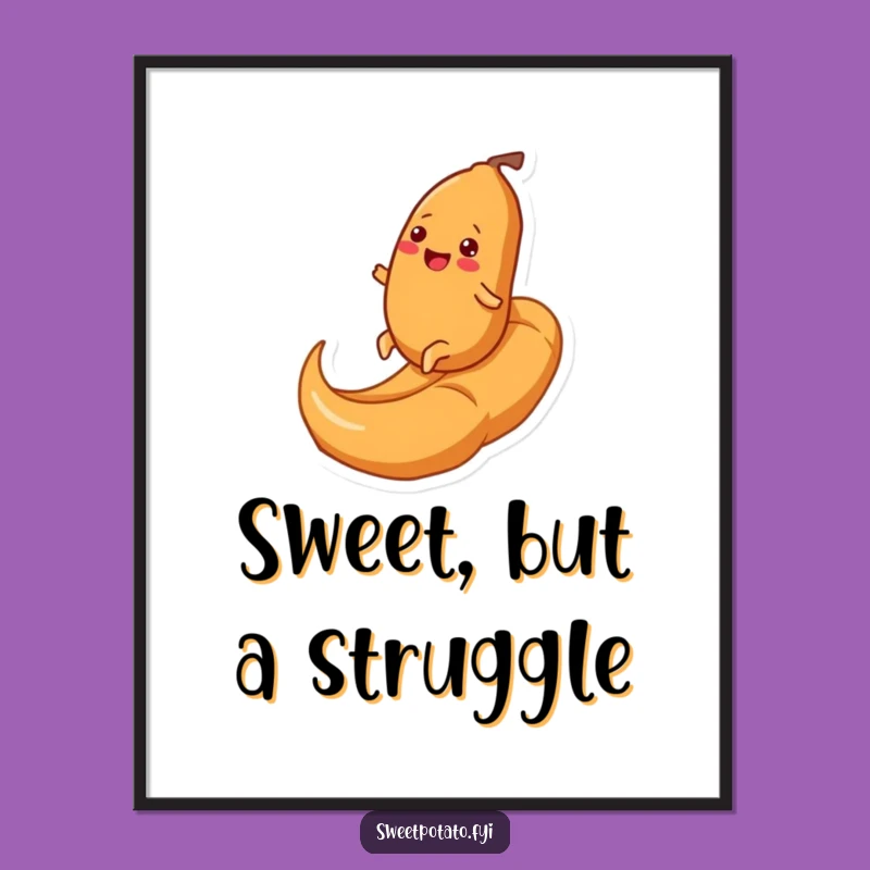 Funny Sweet Potato Caramel Swirl Poster: Joyful Art, The Perfect Funny Gift for Walls