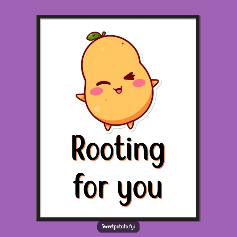 Funny Winking Sweet Potato Poster - Hilarious Wall Art for a Giggling Room!