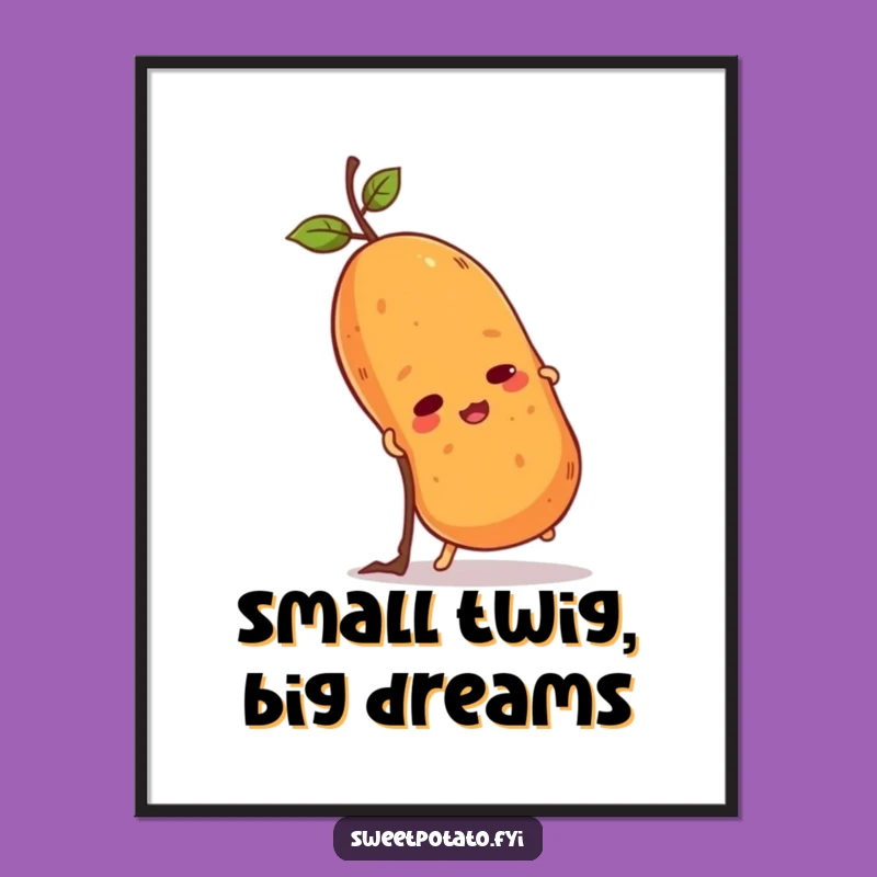 Funny Sweet Potato Climb Poster: Determined Spud Ascending Art, Perfect Gift