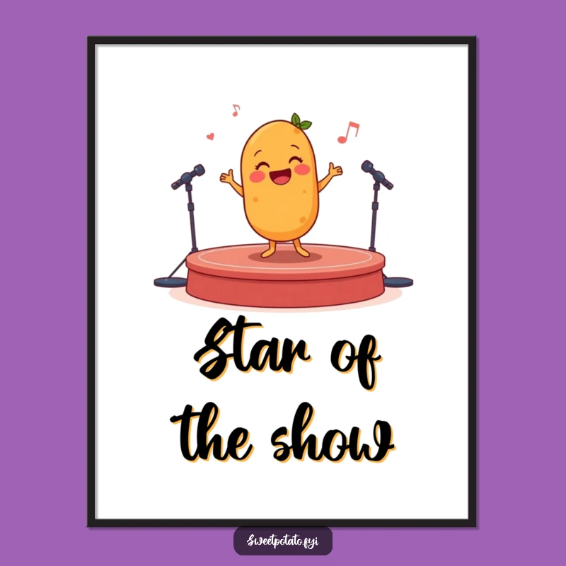 Funny Sweet Potato Jig Poster: Joyful Dancer Spud Art, Hilarious Decor Gift