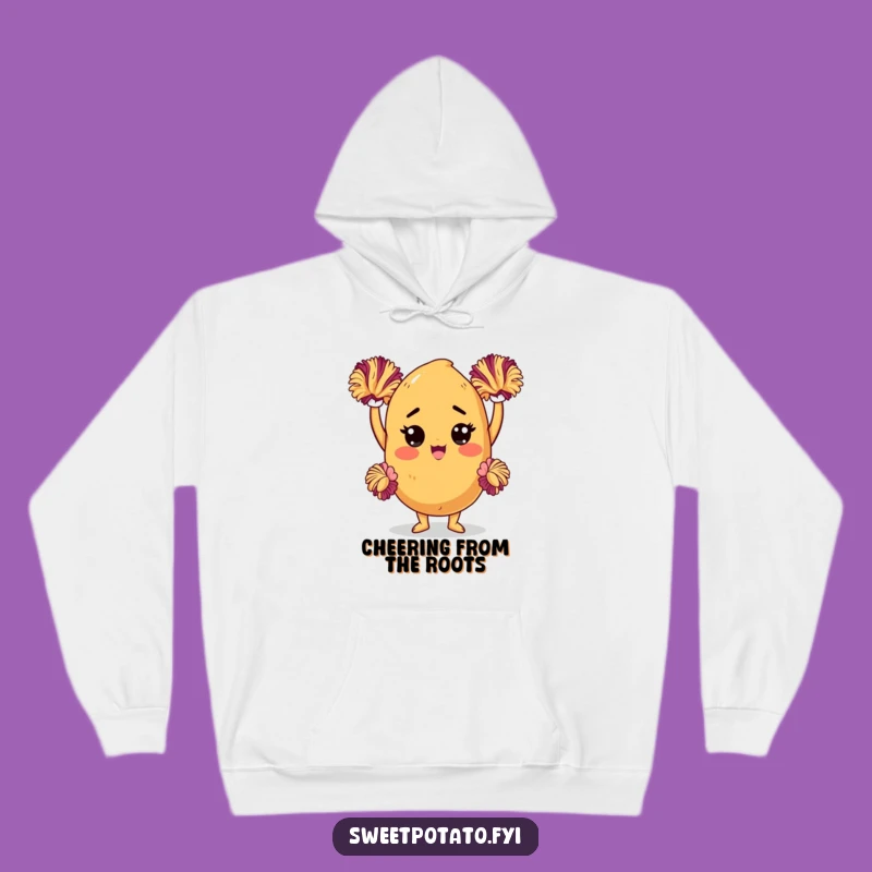 Funny Sweet Potato Cheerleader Hoodie: Cozy Determined Character, Warm Funny Gift