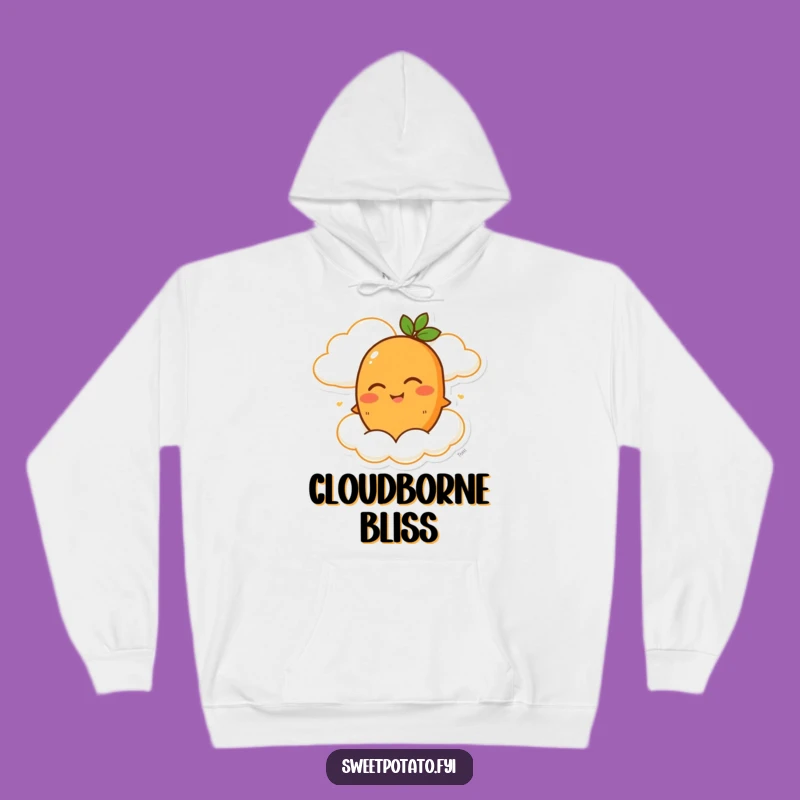 Funny Winking Sweet Potato Cloud Ride Hoodie – Cozy & Dreamy Comfort Gift
