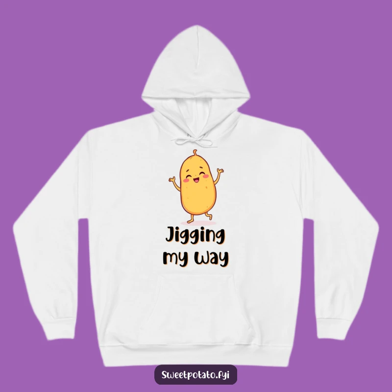 Funny Dancing Sweet Potato Hoodie: Cozy Joyful Character, Warm Funny Gift