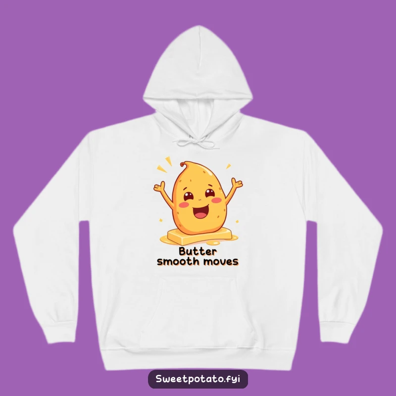 Funny Excited Sweet Potato Butter Slide Hoodie – Cozy & Hilarious Comfort Gift