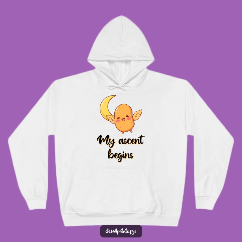 Funny Flying Sweet Potato Hoodie: Cozy Spud Wings Moon Sweatshirt, A Funny Gift