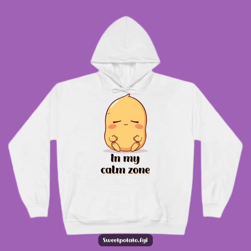 Funny Meditating Sweet Potato Hoodie: Cozy Peaceful Character, Warm Funny Gift
