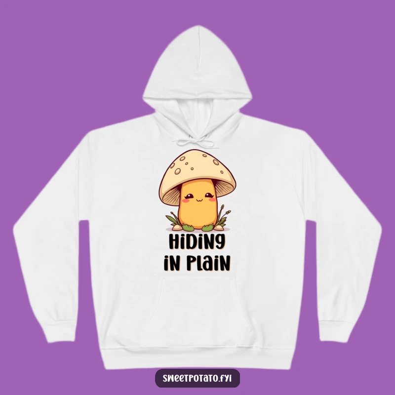 Cozy Funny Smirking Sweet Potato Mushroom Hoodie - Warm & Hilarious Veggie Wear