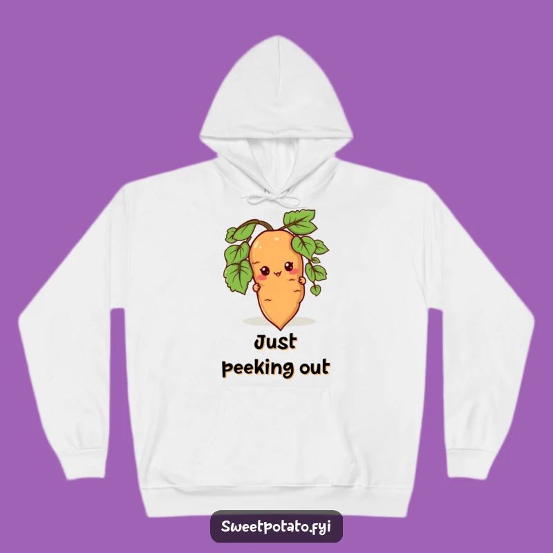 Funny Peeking Sweet Potato Hoodie - Cozy & Curious Comfort!