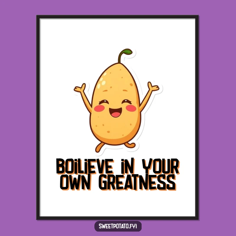 Funny Sweet Potato Wall Art: Free Printable Joyful Jump Downloadable Art for Decor