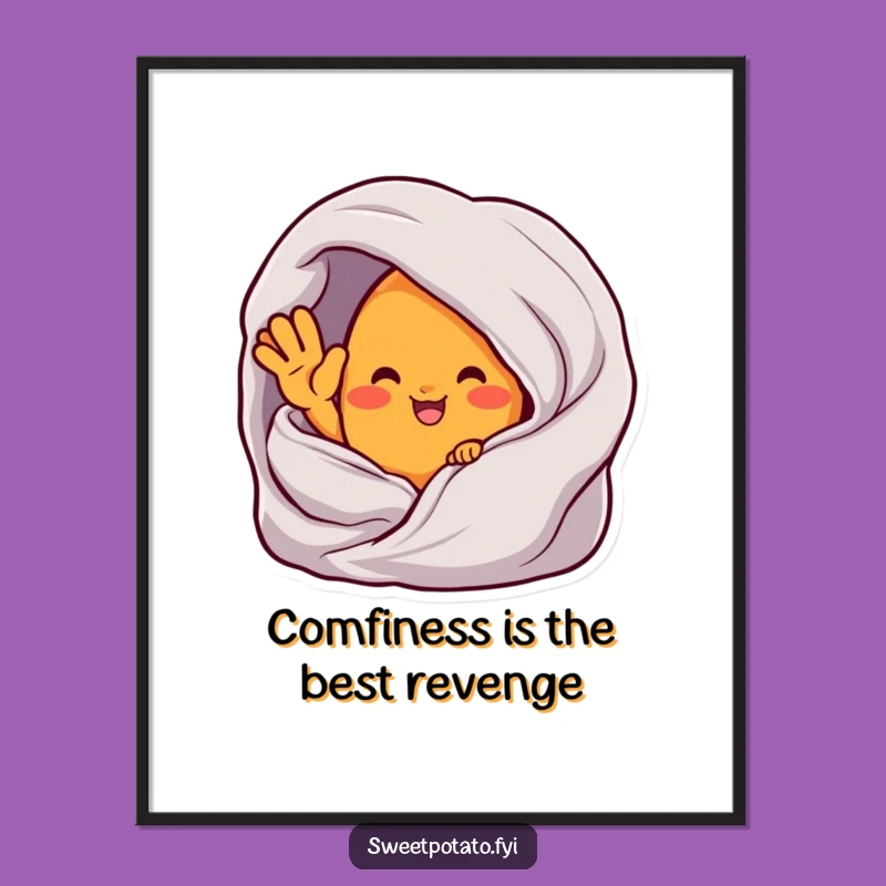 Funny Sweet Potato Wall Art: Free Printable Cozy Wave Downloadable Art for Comfort