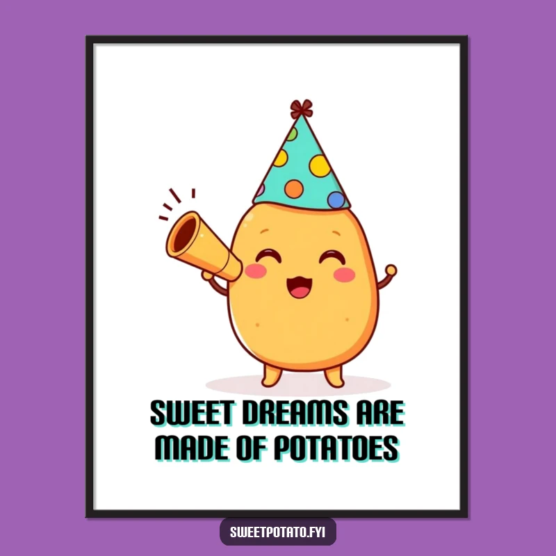 Free Printable Funny Sweet Potato Party Wall Art - Whimsical Downloadable Decor