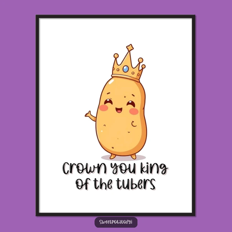 Free Printable Royal Sweet Potato Wall Art: Funny Downloadable Decor for Regal Spaces