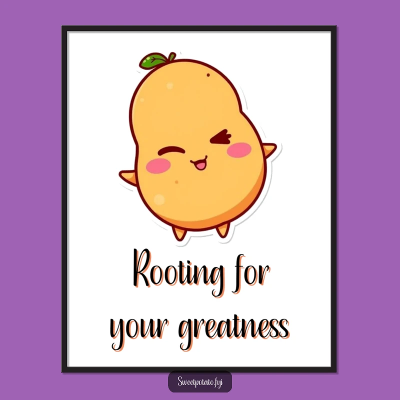 Free Printable Wall Art: Winking Sweet Potato Humor, Funny Downloadable Decor