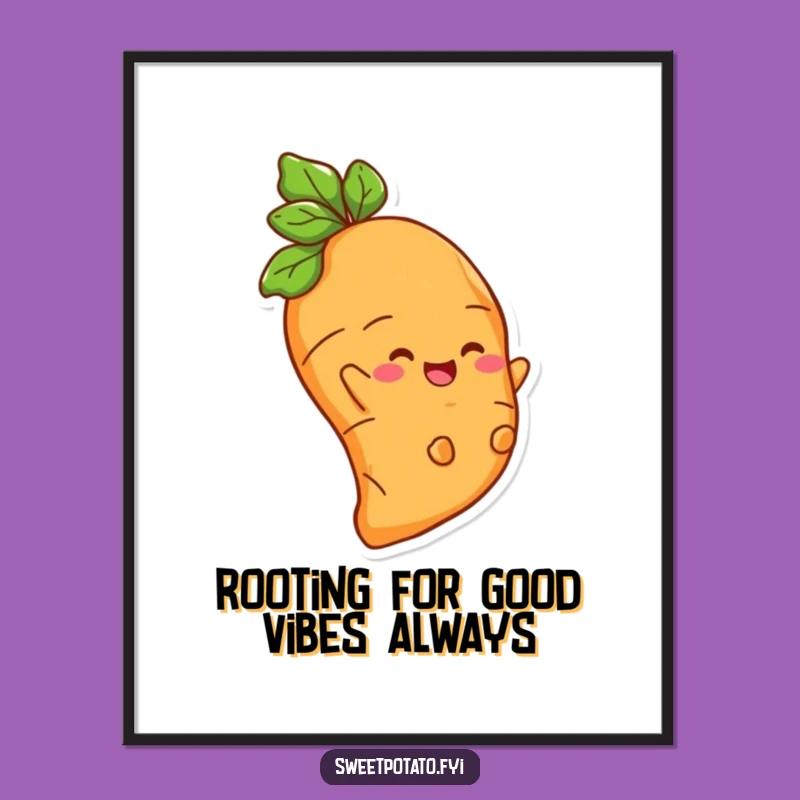 Funny Free Printable Wall Art: Sweet Potato Root Slide Humorous Downloadable Decor