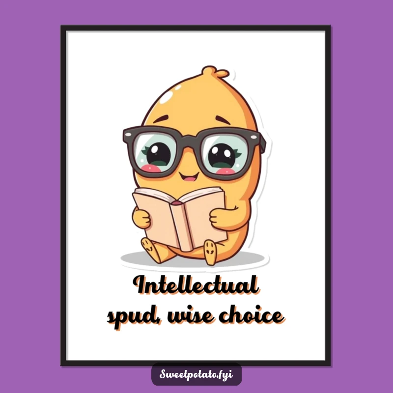 Funny Free Printable Wall Art: Giggling Sweet Potato Reader Downloadable Decor