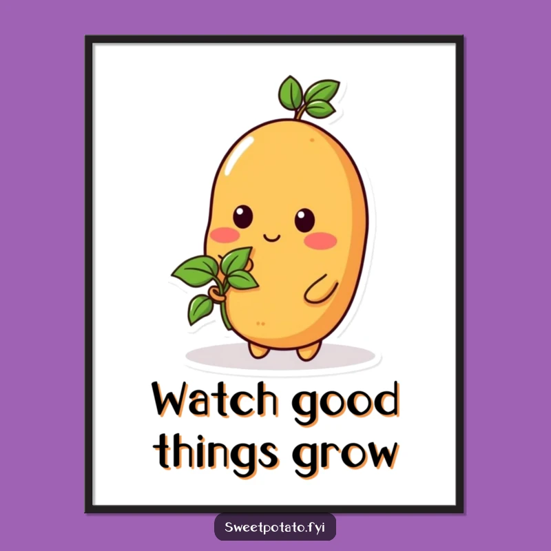 Free Printable Wall Art: Sweet Potato Sprout Growth, Funny Downloadable Decor