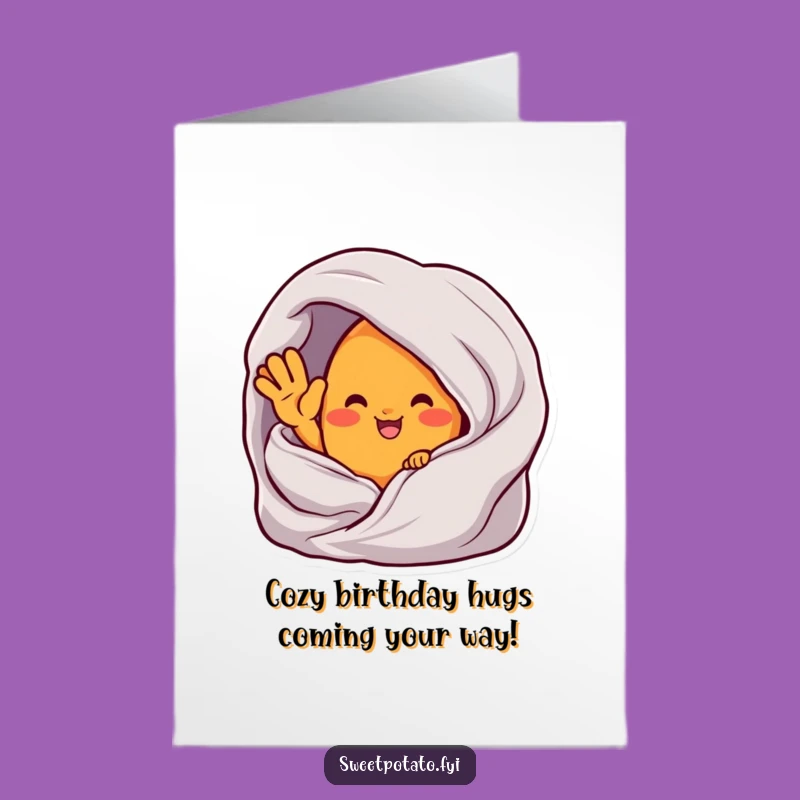 Cozy Sweet Potato Birthday Card: Free Printable Waving Design for a Warm Gift