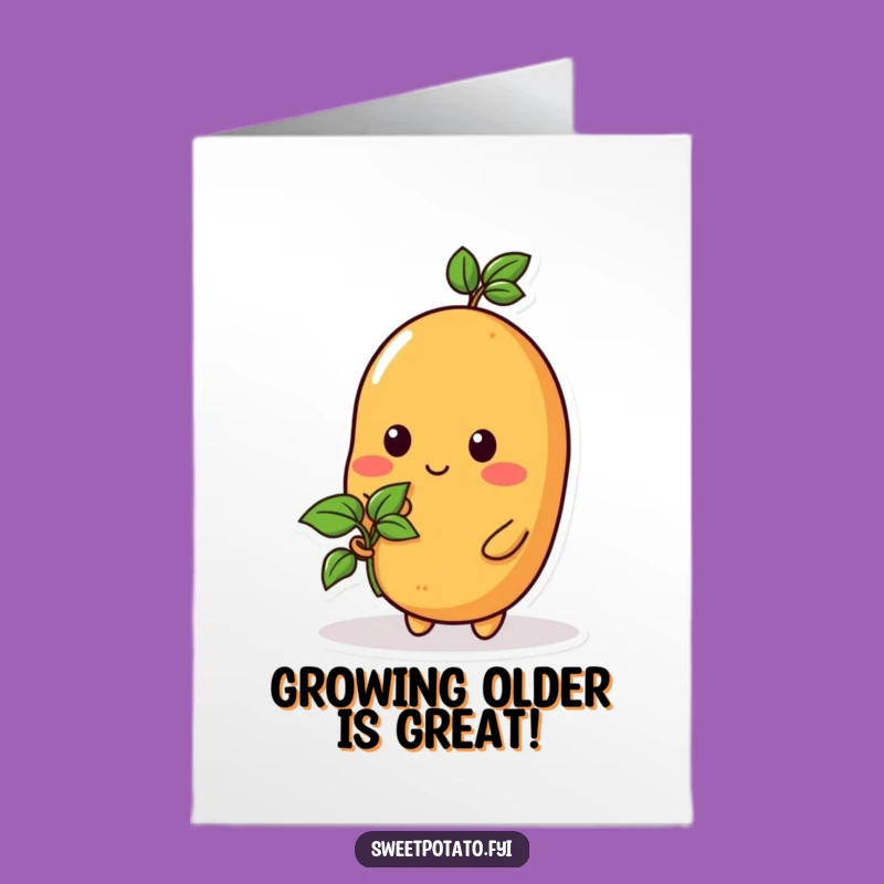 Free Printable Birthday Card: Sweet Potato Sprout Wishes, Funny Downloadable Gift