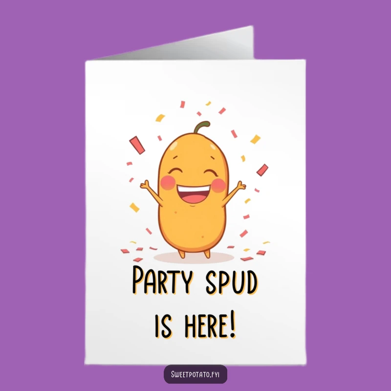 Free Printable Funny Potato Birthday Card: Confetti Blast Downloadable Gift