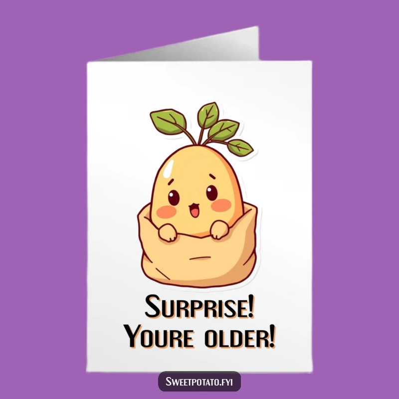 Free Printable Sweet Potato Surprise Birthday Card: Peek-a-Boo Fun Download