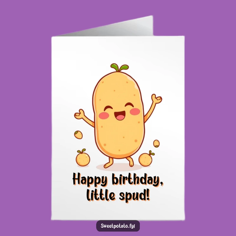 Free Printable Birthday Card: Sweet Potato Dance Party - Funny Downloadable Gift