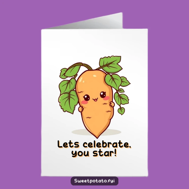 Free Printable Birthday Card: Peek-a-Boo Sweet Potato, Funny Downloadable Gift