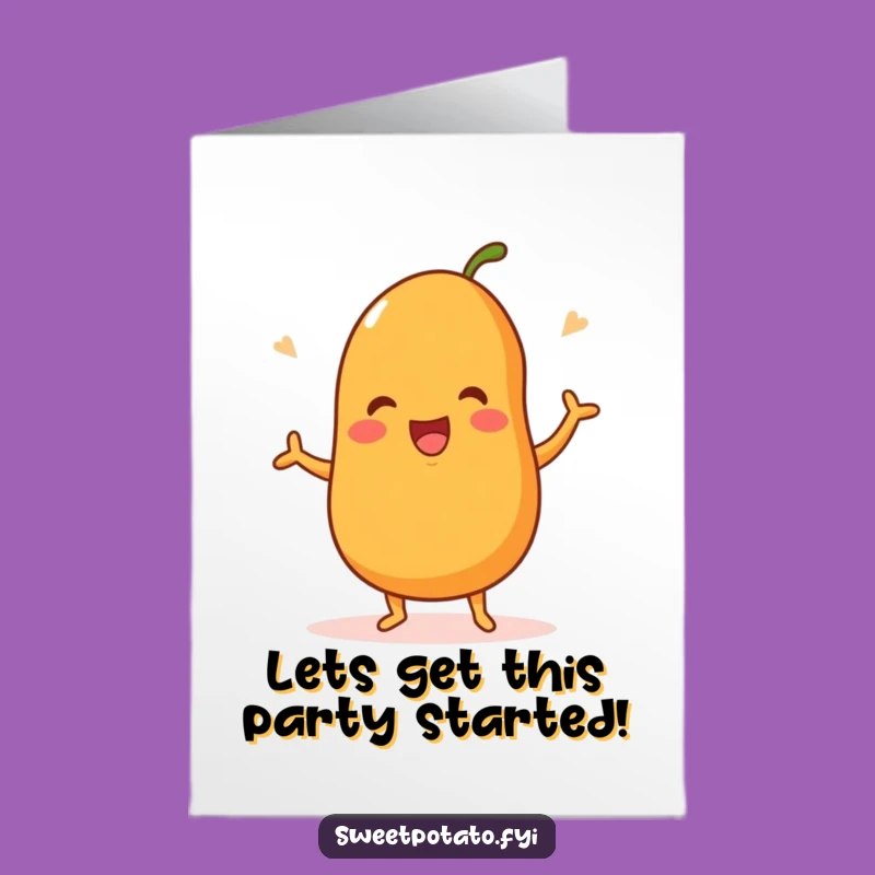 Free Printable Birthday Card: Happy Dance Sweet Potato, Funny Downloadable Gift