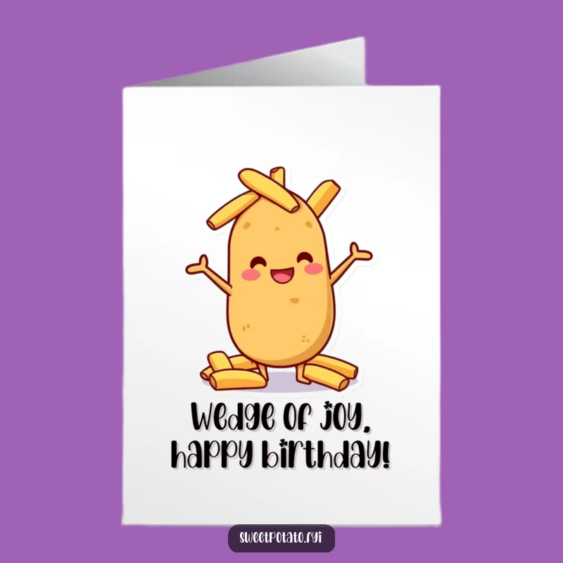 Free Printable Funny Birthday Card: Sweet Potato Chef's Wedge Balancing Act