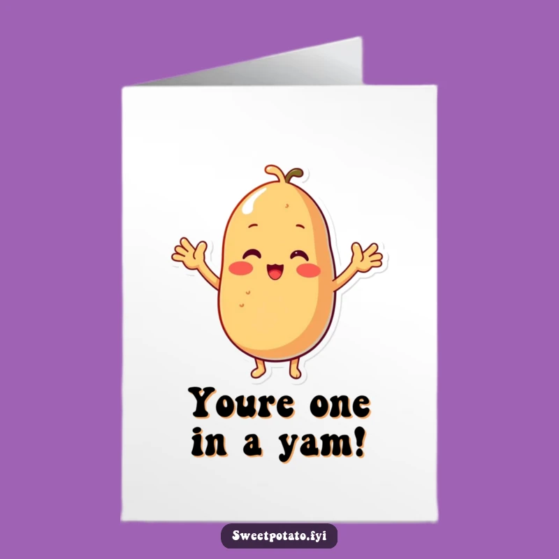 Free Printable Happy Birthday Card: Funny Cheering Sweet Potato Downloadable Gift