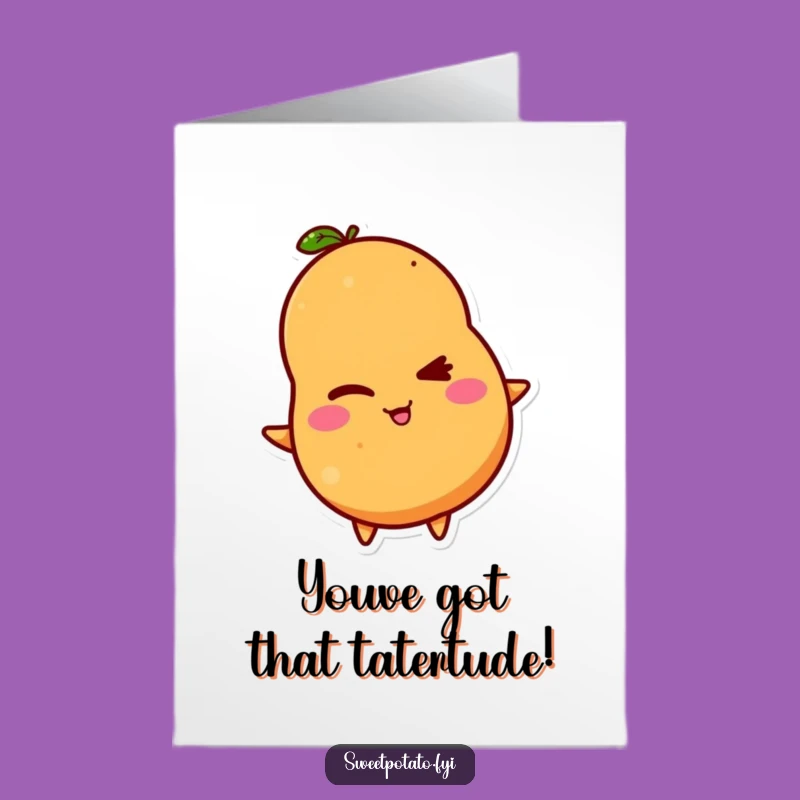 Free Printable Birthday Card: Winking Sweet Potato Funny Downloadable Gift for Him or Her