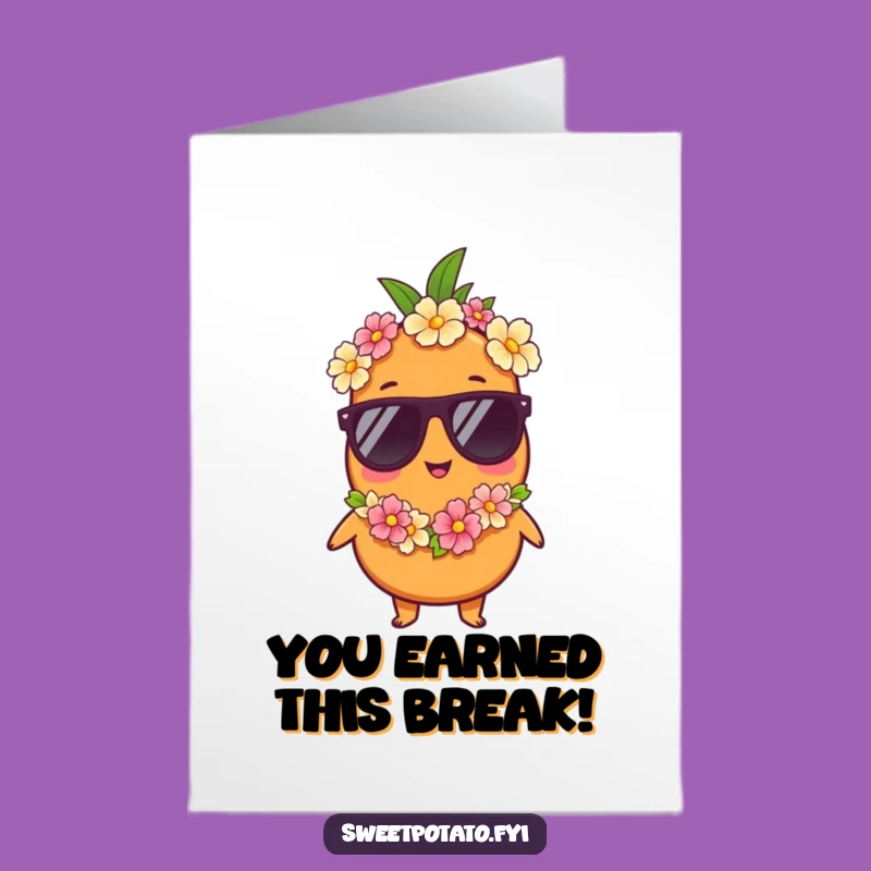 Chill Free Printable Congrats Card: Sweet Potato's Vacation Celebration!