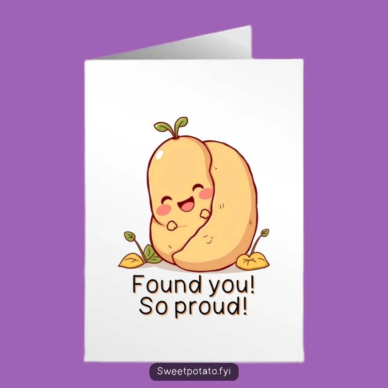 Free Printable Congrats Card: Sweet Potato's Hide-and-Seek Victory!