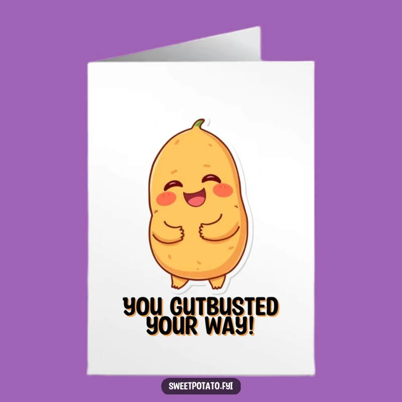 Free Printable Congrats Card: Giggling Potato Joy, Humorous Downloadable Greeting