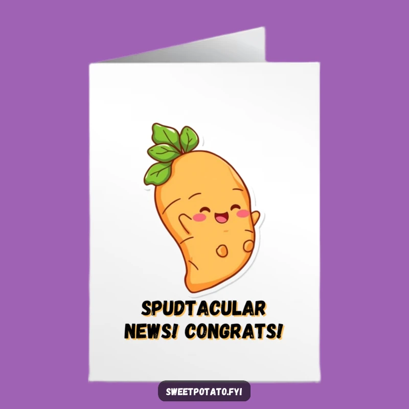 Free Printable Congrats Card: Sweet Potato Sliding Down Root Celebration Downloadable