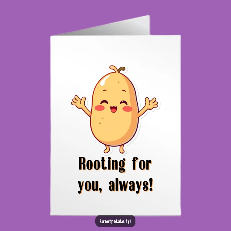 Free Printable Congratulations Card: Cheering Sweet Potato - Fun Downloadable Gift