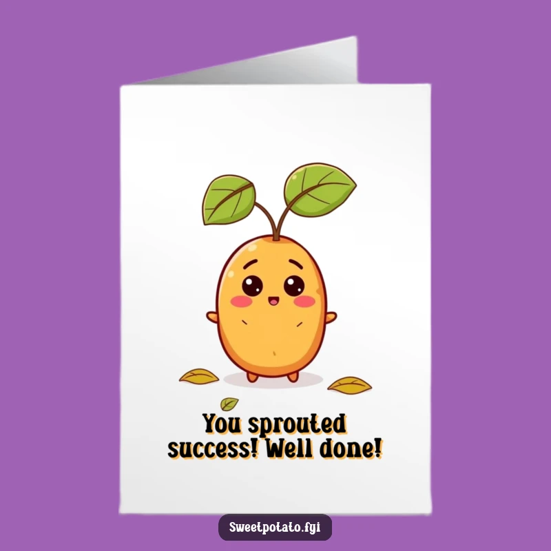 Free Printable Sweet Potato Congrats Card: Hilarious Surprise Leaf Design for a LOL Gift