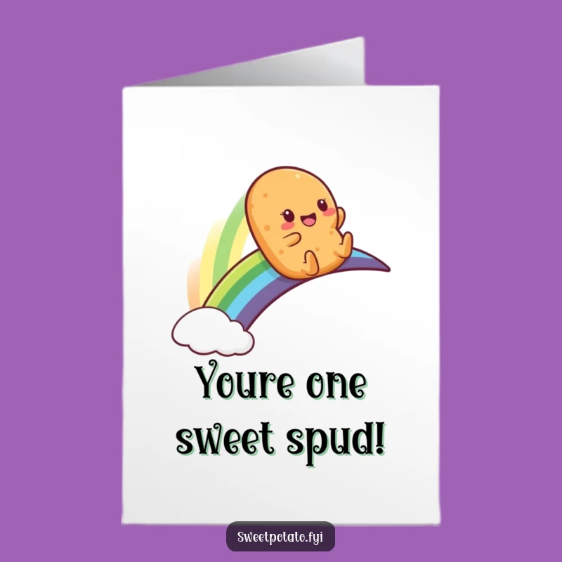 Free Printable Sweet Potato Rainbow Congratulations Card - Downloadable Joyful Gift