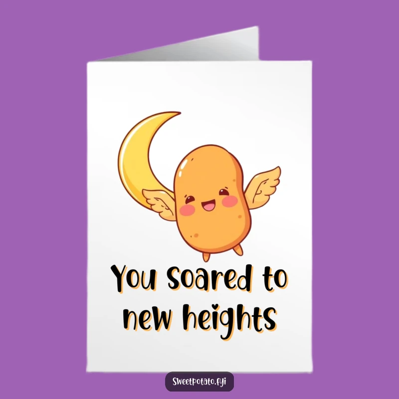 Free Printable Whimsical Potato Congrats Card: Flying High Downloadable Gift