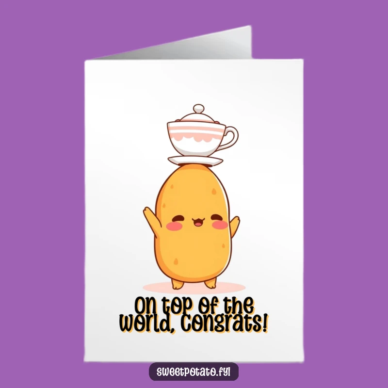 Free Printable Congratulations Card: Sweet Potato's Balancing Act, Funny Downloadable Gift