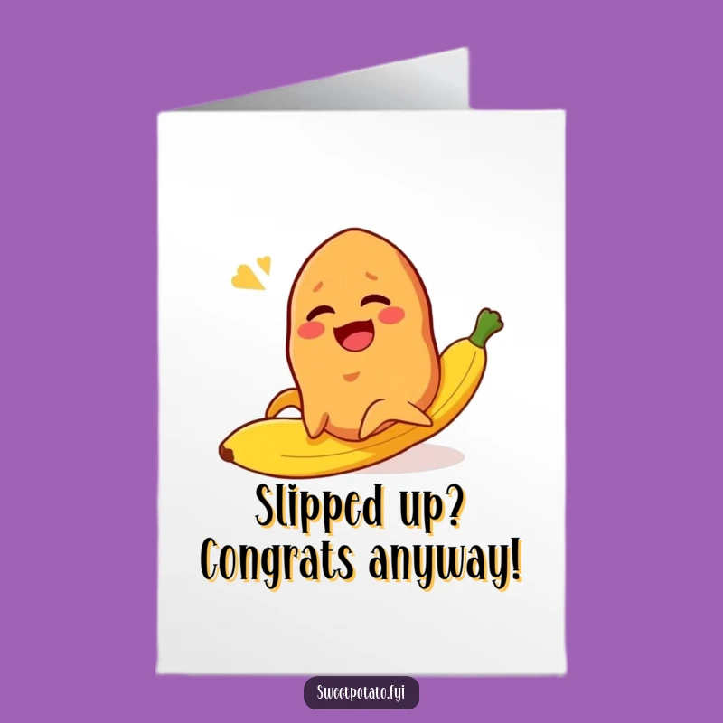 Free Printable Congrats Card: Sweet Potato Slip Laughing Funny Downloadable