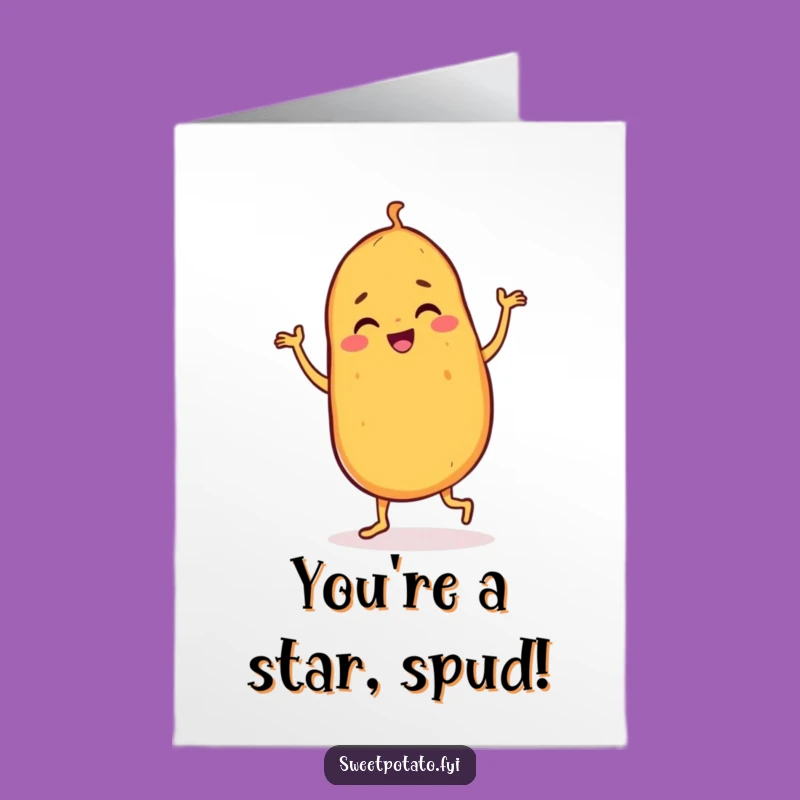 Free Printable Congrats Card: Dancing Sweet Potato, Funny Downloadable for Jubilant Success