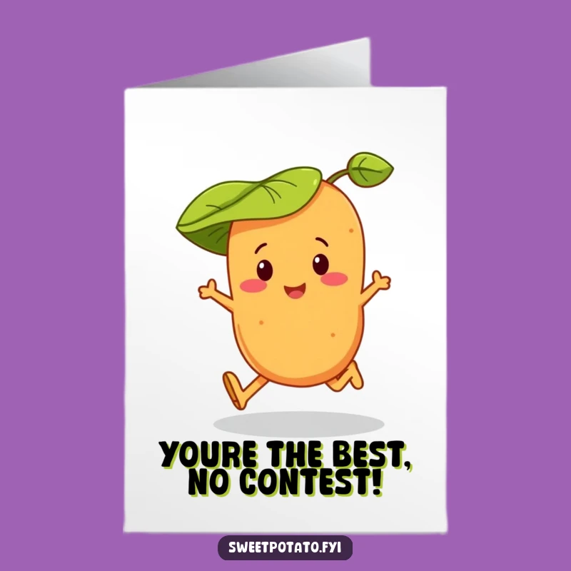 Free Printable Congratulations Card: Skipping Sweet Potato - Joyful Downloadable Gift