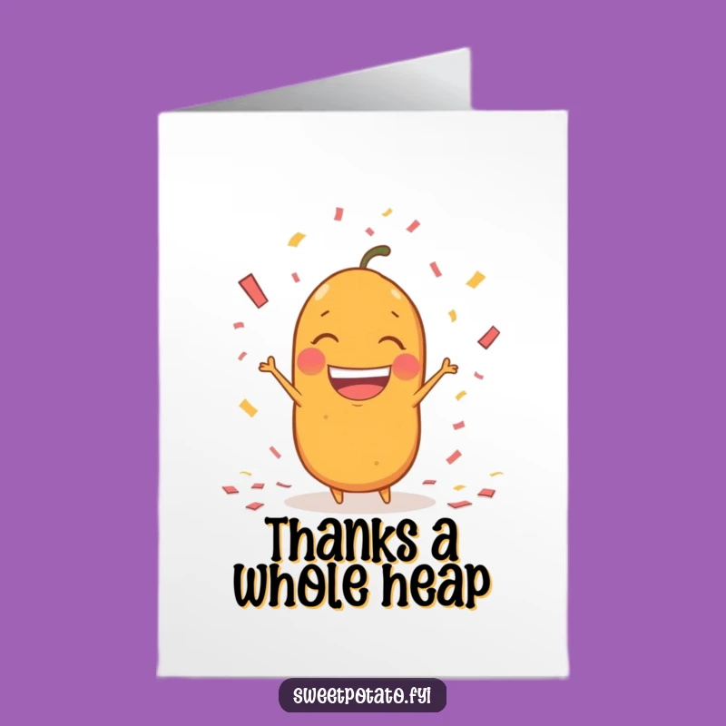 Free Printable Funny Potato Thank You Card: Grateful Confetti Downloadable