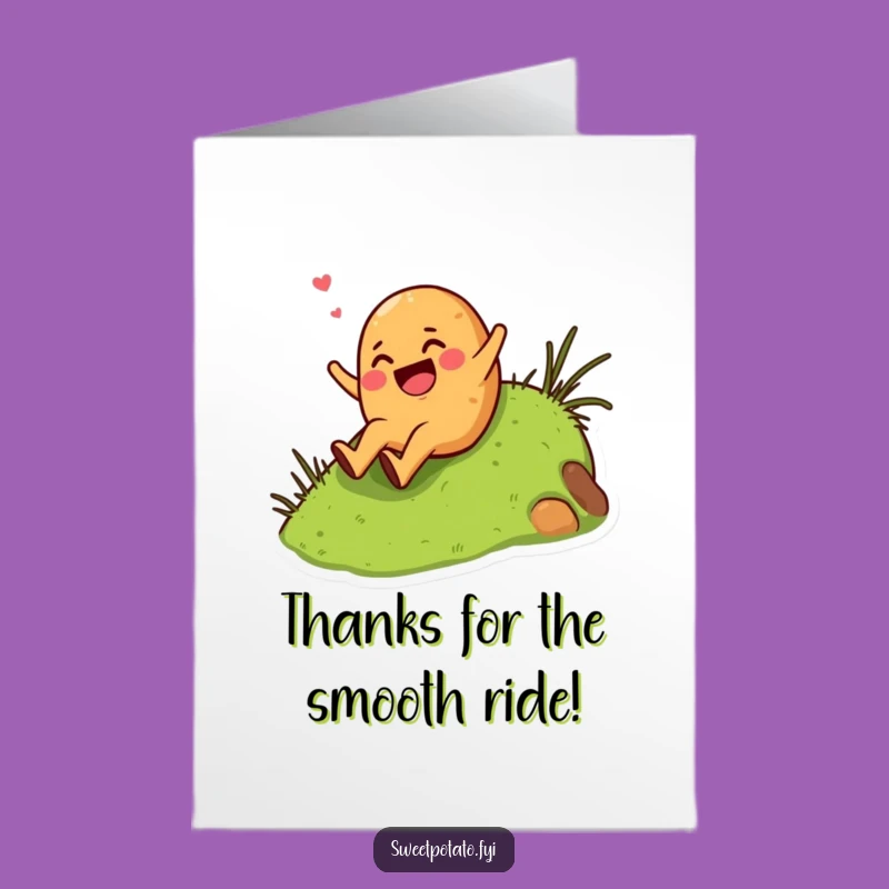 Free Printable Sliding Spud Thank You Card - Funny Downloadable Gift for Thanks